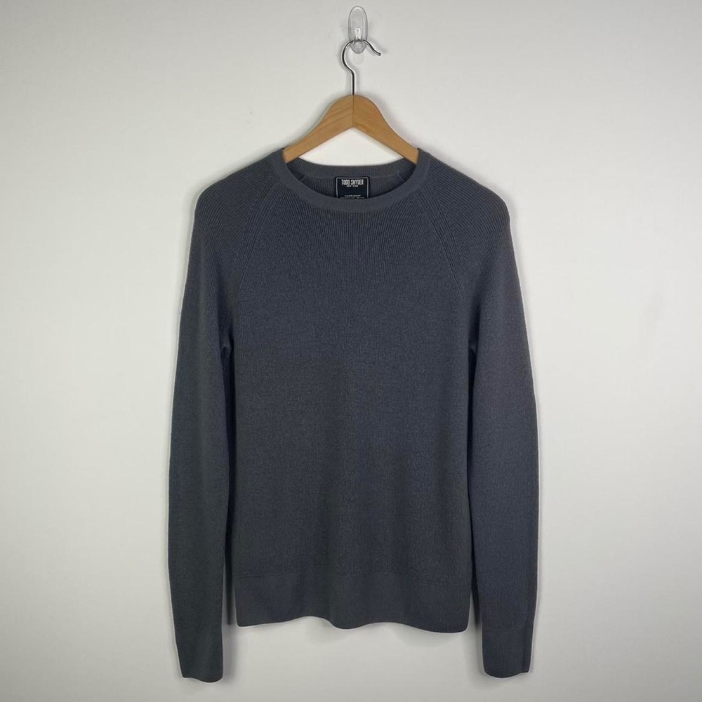 Todd Snyder Sweater mens large gray merino wool long sleeve